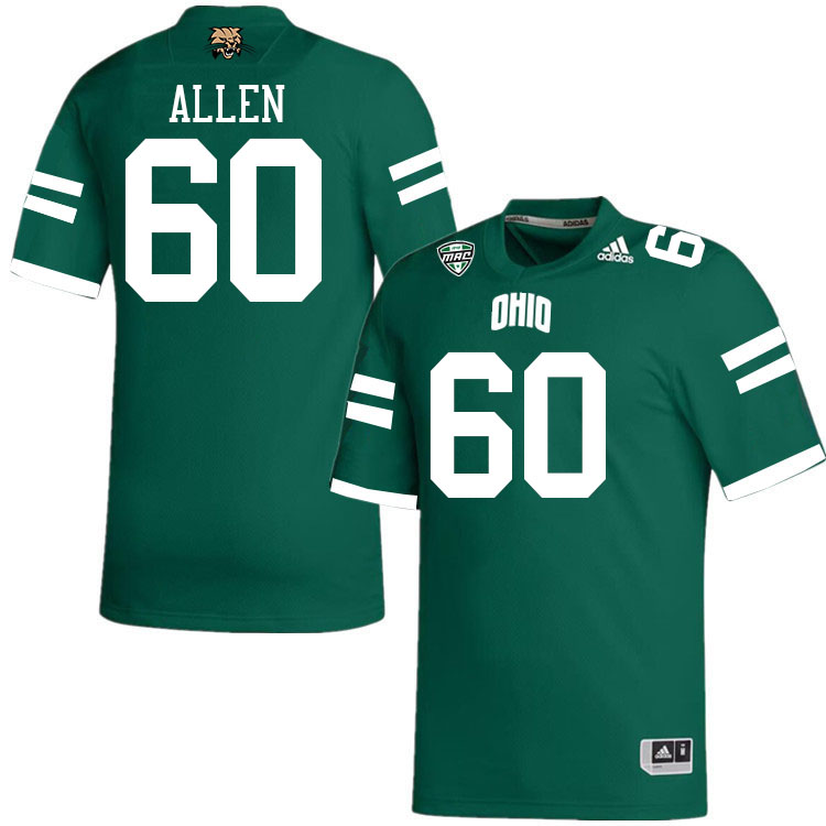 Ohio Bobcats #60 Trent Allen College Football Jerseys Stitched-Green